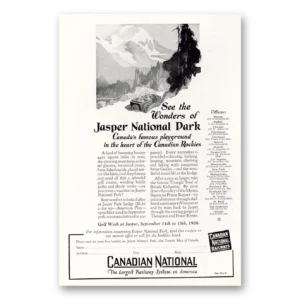 1926 Canadian National Railways Print Ad | Jasper Park