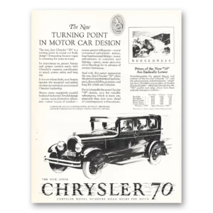 1926 Chrysler 70 Print Ad | Turning Point