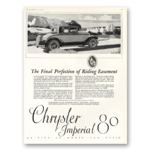 1926 Chrysler Imperial Print Ad | Final Perfection