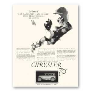 1926 Chrysler 70 Print Ad | Enthusiastic