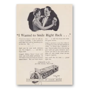 1926 Colgate Dental Cream Print Ad | Smile Right Back