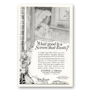 1926 Copper & Brass Print Ad | Screen Rusts