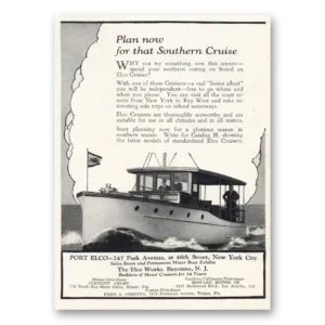 1926 Elco Motor Boats Print Ad | Southern Cruise