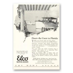 1926 Elco Motor Boats Print Ad | Down Coast