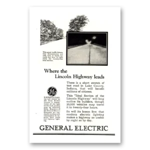 1926 General Electric Print Ad | Lincoln Highway