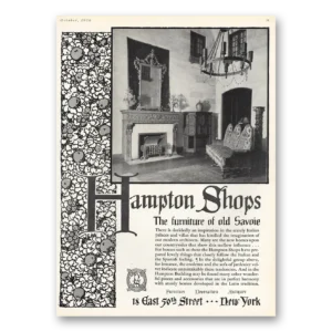 1926 Hampton Shops Print Ad | Furniture Old Savoie
