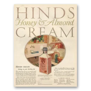 1926 Hinds Cream Print Ad | Honey And Almond