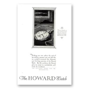 1926 Howard Watch Print Ad | Reduce Cost