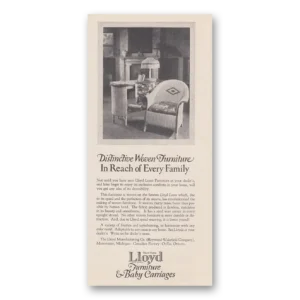 1926 Lloyd Furniture and Baby Carriages Print Ad | Woven Furniture