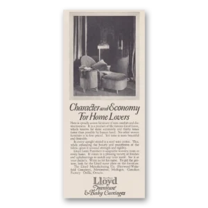 1926 Lloyd Furniture and Baby Carriages Print Ad | Character Economy
