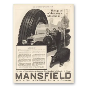 1926 Mansfield Tires Print Ad | Unusual