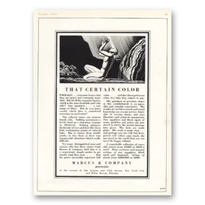 1926 Marcus & Company Jewelers Print Ad | Certain Color