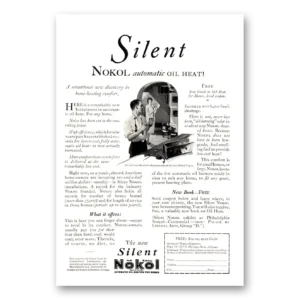 1926 Nokol Automatic Oil Heat Print Ad | Oil Heat