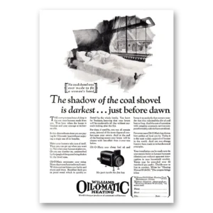 1926 Williams Oil-O-Matic Print Ad | Shadow Coat