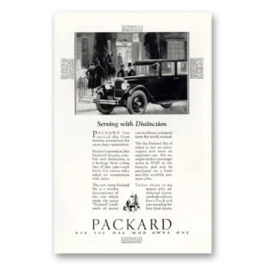 1926 Packard Six and Eight Print Ad | Serving Distinction