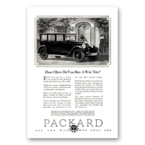 1926 Packard Six and Eight Print Ad | War Tax