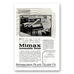 1926 PPG Pittsburgh Plate Glass Print Ad | Park Your Piano