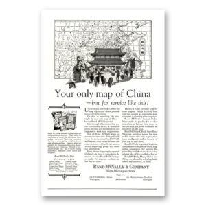 1926 Rand McNally Print Ad | Your Only Map China
