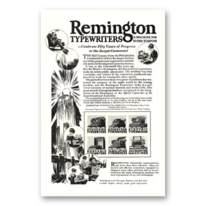 1926 Remington Typewriter Print Ad | Fifty Years Progress
