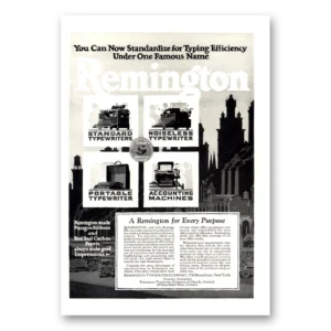 1926 Remington Typewriter Print Ad | Typing Efficiency