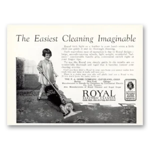 1926 Royal Electric Cleaner Print Ad | Easiest Cleaning