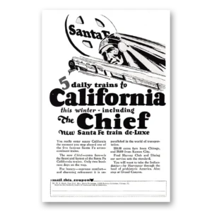 1926 Santa Fe Railway Print Ad | Daily Trains