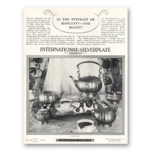1926 International Silver Print Ad | Interest Simplicity
