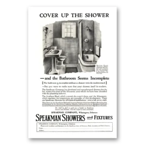 1926 Speakman Showers Print Ad | Cover Up