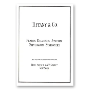 1926 Tiffany & Co Print Ad | Pearls Diamonds