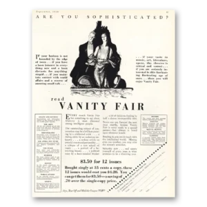1926 Vanity Fair Print Ad | Sophisticated