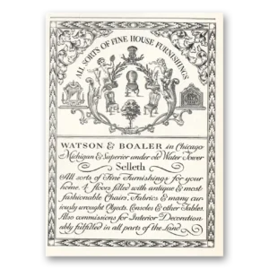 1926 Watson & Boaler Chicago Print Ad | Water Tower