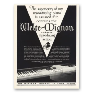 1926 Welte Mignon Reproducing Piano Print Ad | Welte Mignon