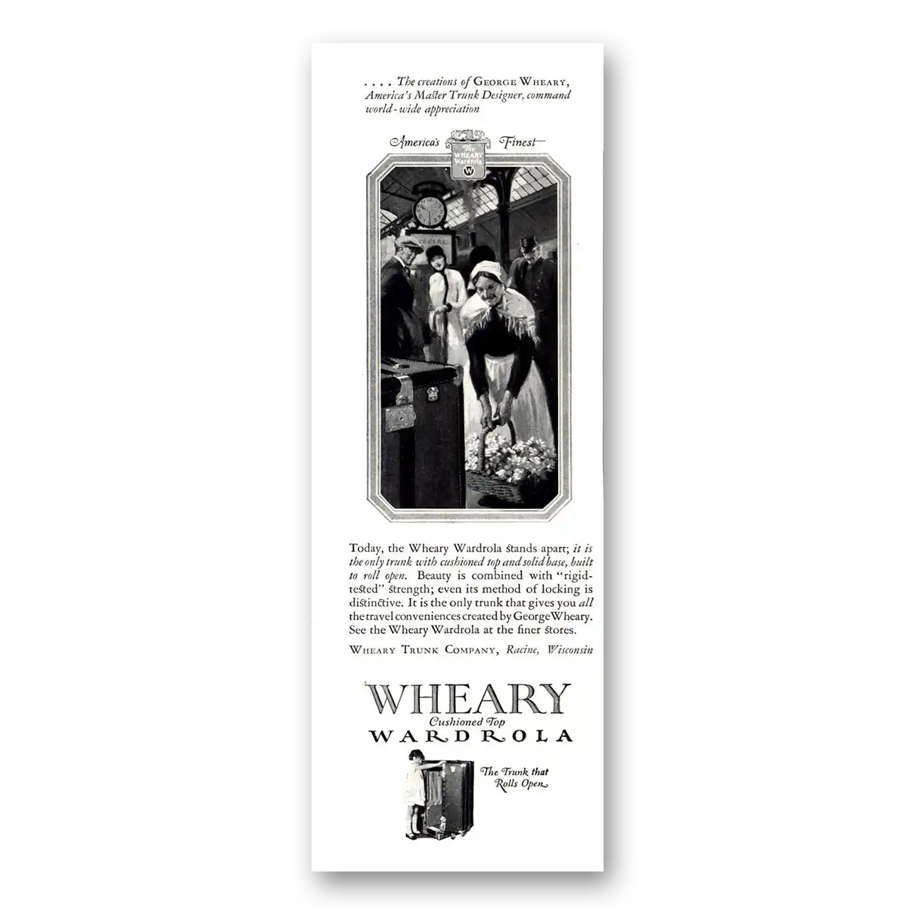 1926 Wheary Luggage Print Ad | Wardrola Master