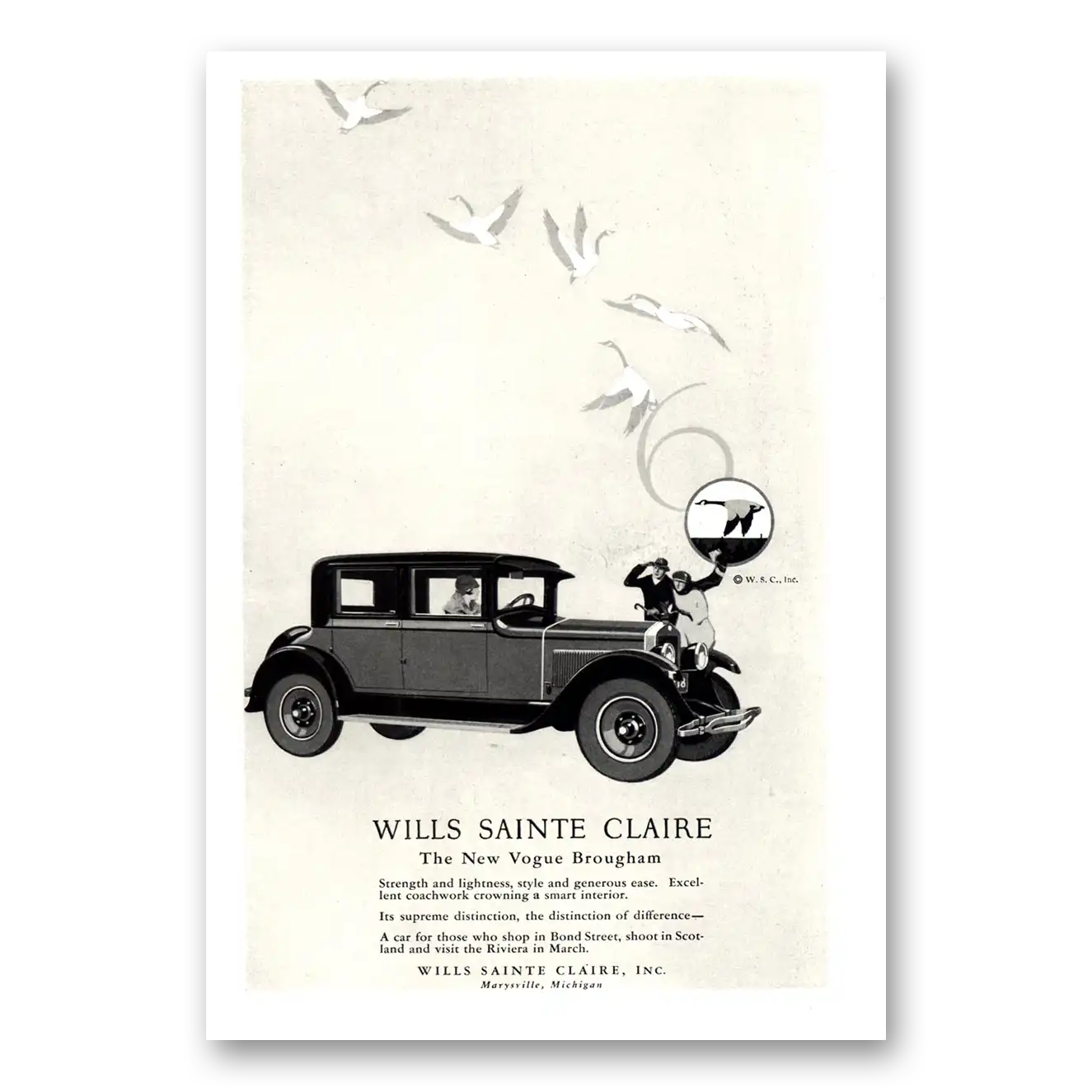 1926 Wills Saint Claire Print Ad | Vogue Brougham