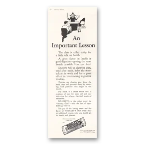 1926 Wrigleys Gum Print Ad | Important Lesson
