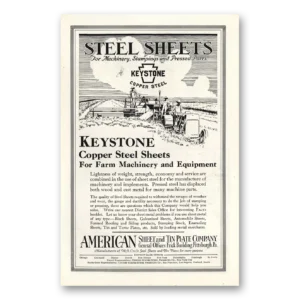 1927 Keystone Copper Steel Print Ad | Farm Machinery