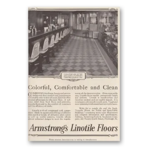 1927 Armstrong Linotile Floors Print Ad | Colorful