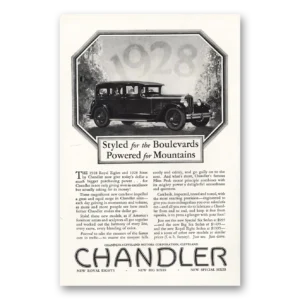 1927 Chandler Sedan Print Ad | Styled Boulevards