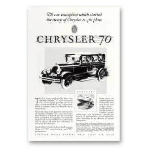 1927 Chrysler 70 Print Ad | Car Conception