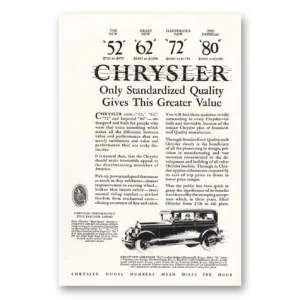 1927 Chrysler Print Ad | Quality