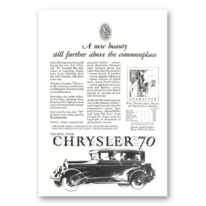 1927 Chrysler 70 Print Ad | Commonplace