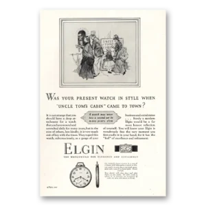 1927 Elgin Watch Print Ad | Uncle Toms Cabin