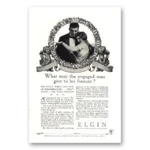 1927 Elgin Watch Print Ad | Engaged Man