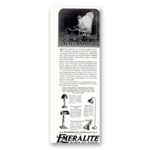 1927 Emeralite Print Ad | Never Darkens