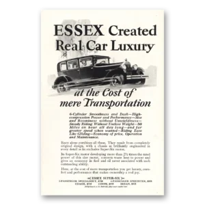 1927 Essex Motors Print Ad | Real Car Luxury