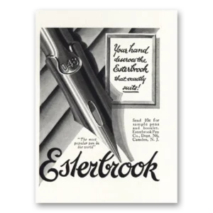 1927 Esterbrook Fountain Pen Print Ad | Hand Deserves