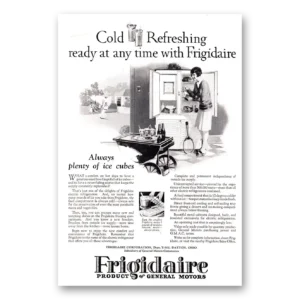 1927 Frigidaire Refrigerator Print Ad | Cold Refreshing