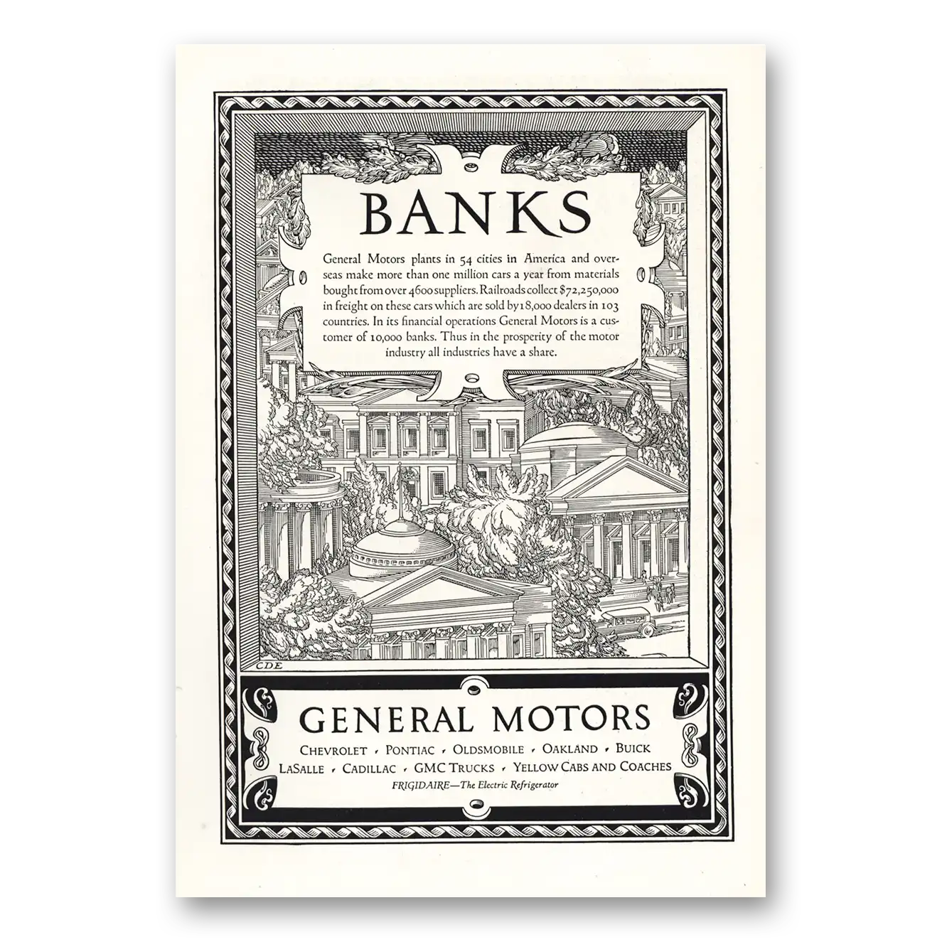 1927 General Motors Print Ad | Banks Plants