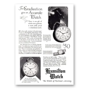 1927 Hamilton Watch Print Ad | Accurate Watch