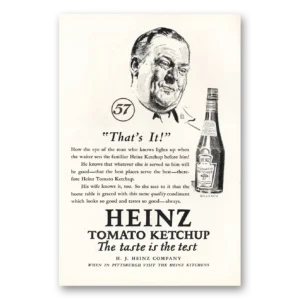 1927 Heinz 57 Print Ad | Tomato Ketchup